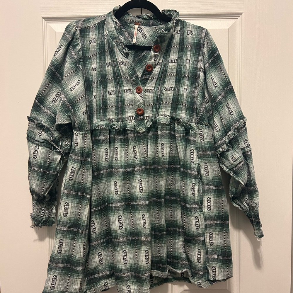 Free People Redwood Flannel Mini Dress